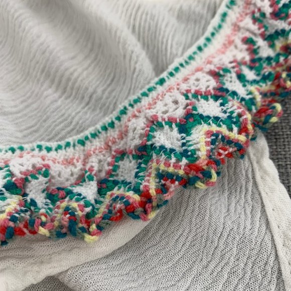 VENUS Boho Peplum Top Sleeveless Rayon Medium Tassel Crochet Scoop Neckline - Picture 10 of 16